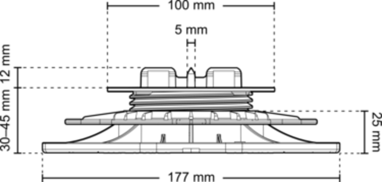 Dimensions sta 030 045 k5 front