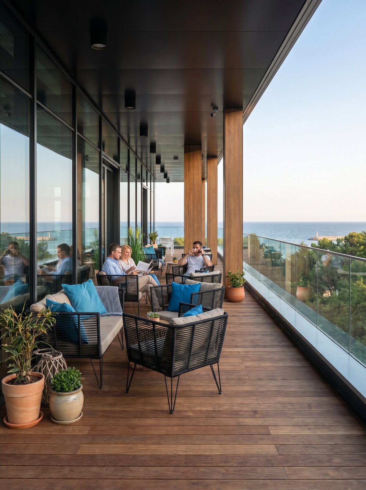 Eksklusives fertiges Stelzlager-Terrasse mit Meerblick in r