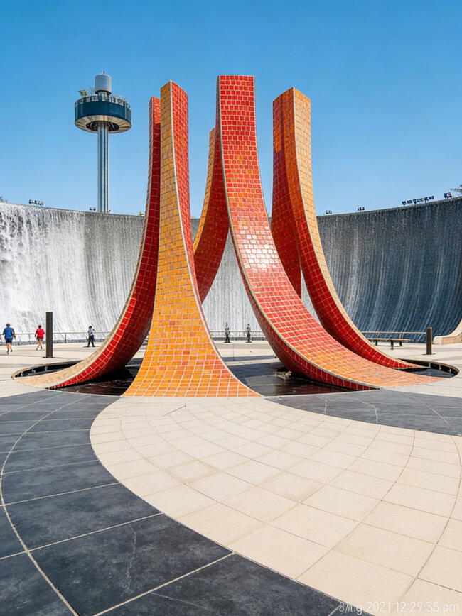 Technologie der Terrassen-Stelzlager im Herzen der Wasserinstallation EXPO 2020 Dubai