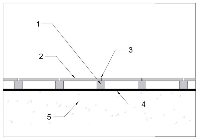 Funktionsschema der Stelzlager Terrasse mit Elementaufstellung