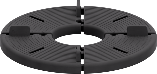 Schwarzes Gummipad für Terrassen mit Distanzflügeln unter Platten