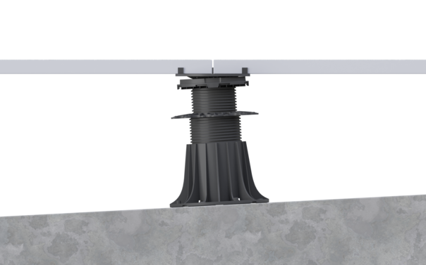 selbstnivellierender kopf unter stelzlager terrase an stelzlager