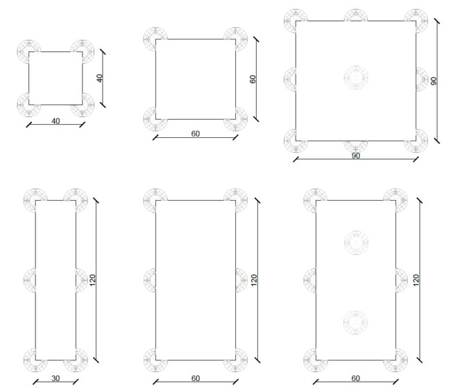 Rozstaw wsporników tarasowych pod płytą w zależności od rozmiaru płyty