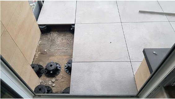 Schritt für Schritt Montage von Terrassenplatten auf Stelzlagern 7