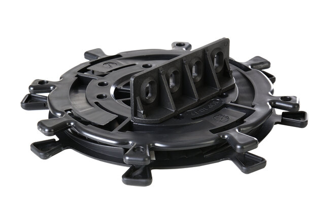 Verstellbarer Terrassen Stelzlager Spiral 10 17 mm mit Adapter für Balken.